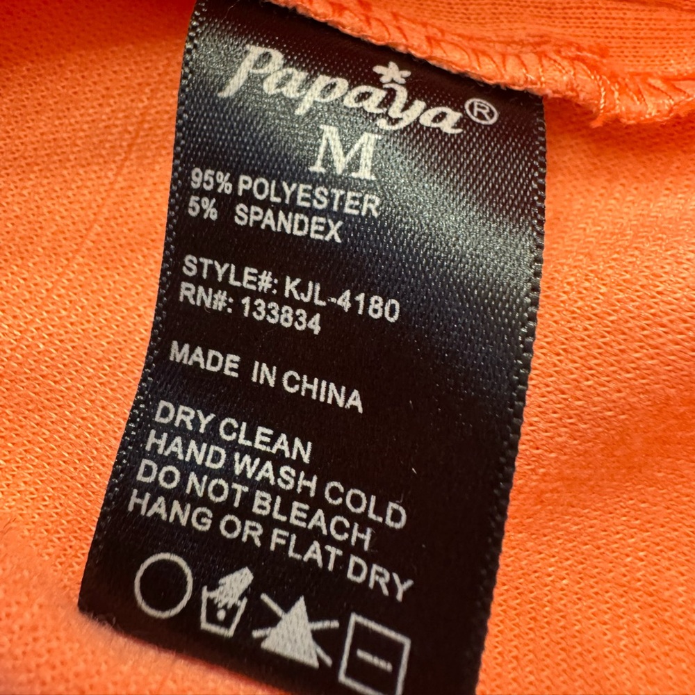 Papaya Women’s Sz M Salmon Pink Orange Pleated One Button Blazer Jacket - Picture 4 of 8